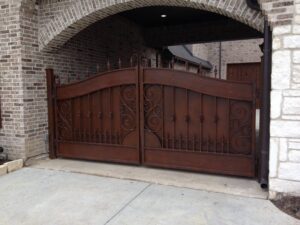 Custom Wooden Drive Gate Installation by Spring Creek Fence and Gate, Services | Best and #1 Fence and Gate Contractor in Dallas