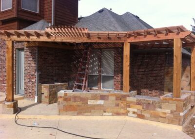 Exquisite Outdoor Pergola Setup by Spring Creek Fence and Gate