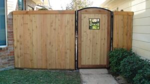 Stylish Wooden Garden Gate by Spring Creek Fence and Gate, Fencing in Dallas