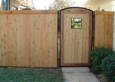 Stylish Wooden Garden Gate by Spring Creek Fence and Gate, Fencing in Dallas