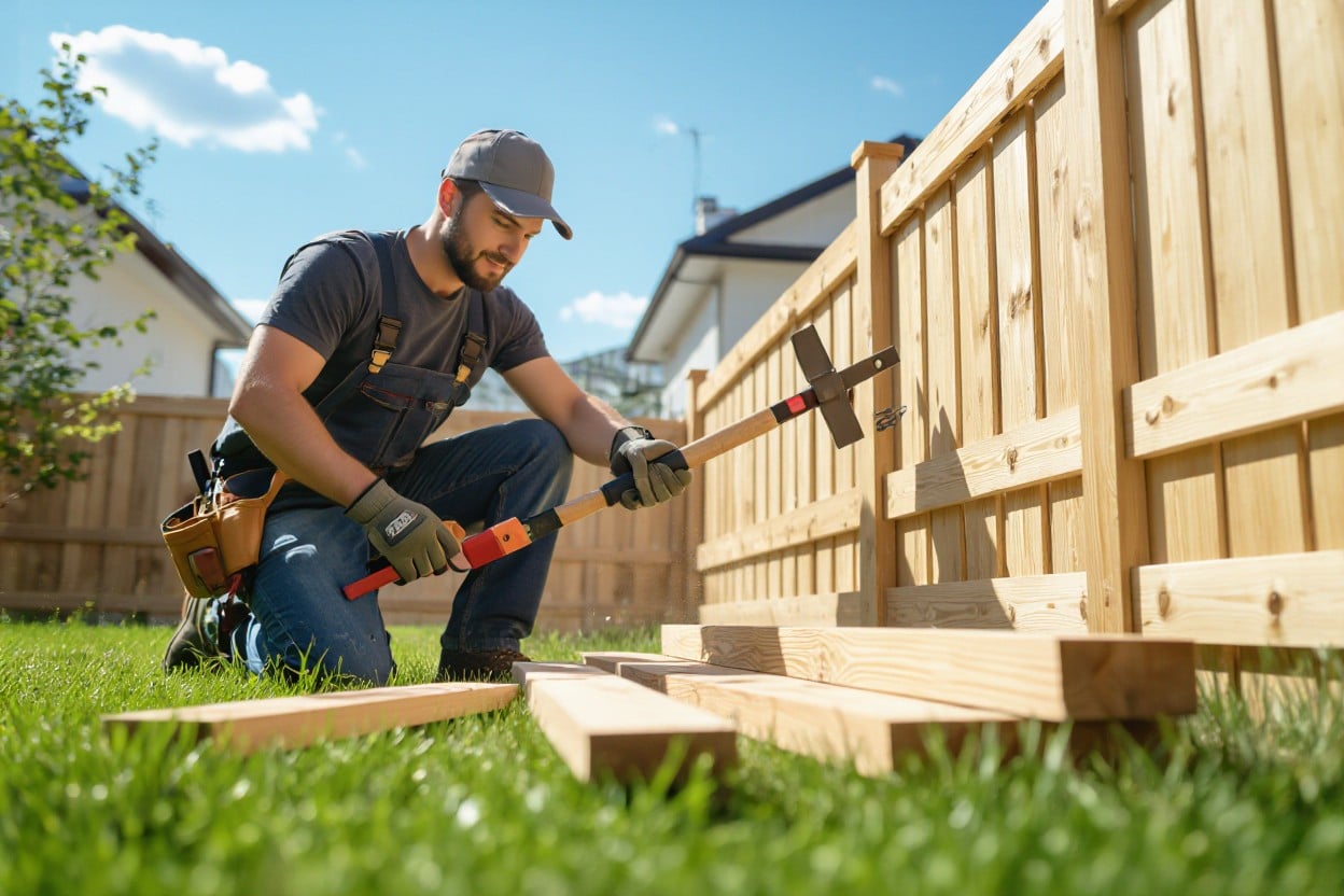 Expert working in fencing services